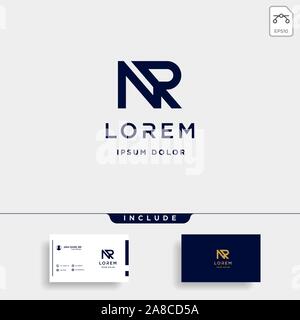 Lettera NR AR R N Logo Design semplice vettore Illustrazione Vettoriale