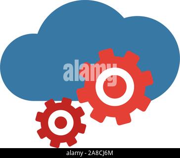 Gestione del cloud e la relativa icona. Piatto elemento creativo da dati di grande raccolta di icone. Colore gestione cloud icona per modelli, web design e software Illustrazione Vettoriale