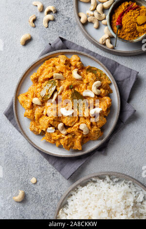 Tradishional cibo indiano Agnello Korma con anacardi Foto Stock