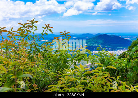 China Sanya Hainan Airal Vista del paesaggio con cielo blu e. nuvole Foto Stock