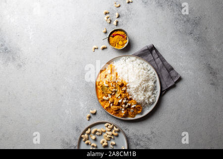 Tradishional cibo indiano Agnello Korma con anacardi Foto Stock