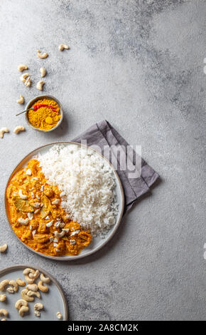 Tradishional cibo indiano Agnello Korma con anacardi Foto Stock