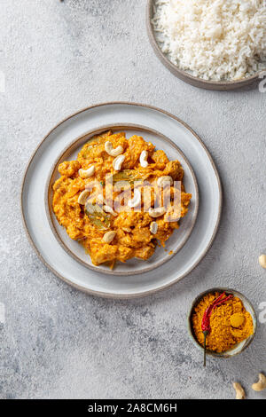 Tradishional cibo indiano Agnello Korma con anacardi Foto Stock