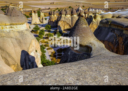 Pasabaglari Camini di Fata park è questo il fiato valle è ben noto per le più varie raccolta di Camini di Fata in Cappadocia, Anatolia, Foto Stock