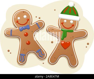 Gingerbread cookie design Illustrazione Vettoriale