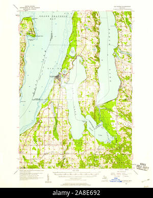 USGS TOPO Map Michigan MI Elk Rapids 278095 1957 62500 Foto Stock