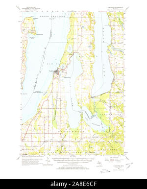 USGS TOPO Map Michigan MI Elk Rapids 278097 1957 62500 Foto Stock