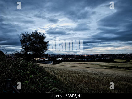 Aberdeen City skyline di notte Foto Stock