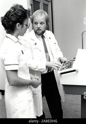 Reparto di radiologia, Queen's Medical Center, Nottingham Regno Unito 1990 Foto Stock