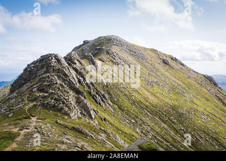 Linea di cresta è sceso di capra Isle of Arran isole scozzesi Foto Stock