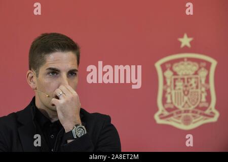 Madrid, Spagna. 08 Nov, 2019. ROBERT MORENO DURANTE LA CONFERENZA STAMPA DI EURO CLASIFICATION 2020. Venerdì 8 novembre 2019 Credit: CORDON PREMERE/Alamy Live News Foto Stock