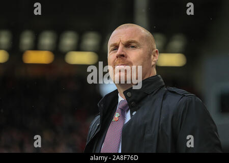 Il 2 novembre 2019, Bramall Lane, Sheffield, Inghilterra; Premier League, Sheffield Regno v Burnley : Sean Dyche manager di Burnley durante il gioco Credito: Mark Cosgrove/news immagini Foto Stock