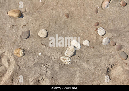 La consistenza della sabbia livellata dal vento con i ciottoli #2 Foto Stock