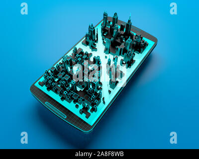 Smart city, illustrazione concettuale Foto Stock