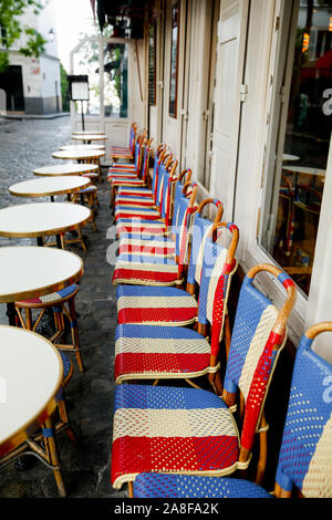 Terrasse de café, Montmartre, Parigi Foto Stock