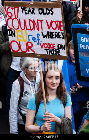 I popoli votazione anti BREXIT rally a Londra per rimanere in Unione Europea contestatori. 19 ottobre 2019 Foto Stock