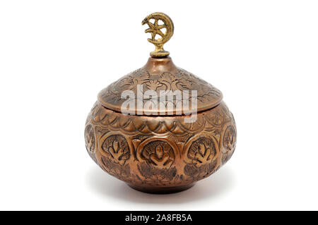 Zuccheriera su sfondo bianco Foto Stock