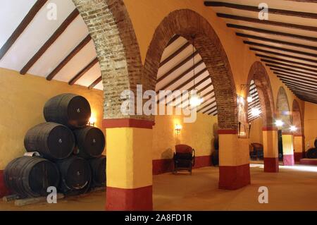El Cortijuelo-Wine Cantina, Espartinas, Siviglia e provincia, regione dell'Andalusia, Spagna, Europa. Foto Stock