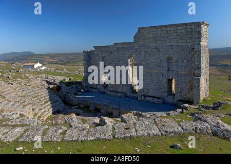 Teatro romano di Acinipo, Ronda, Malaga-provincia, regione dell'Andalusia, Spagna, Europa. Foto Stock