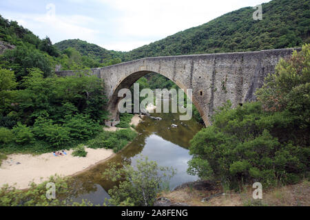 Le Mastrou treno a vapore, Ardeche, Francia Foto Stock