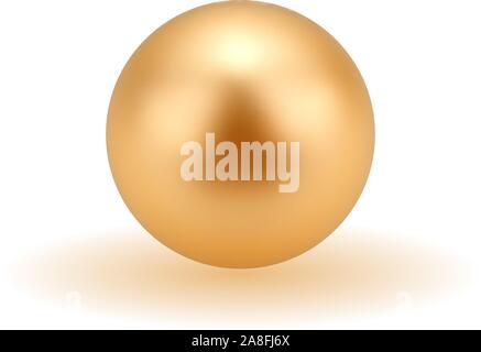 Golden sfera o sfera isolata su uno sfondo bianco. 3D illustrazione Illustrazione Vettoriale
