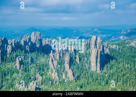 La guglia della Cattedrale e gli aghi, Custer State Park, Sud Dakota, Black Hills Regione Foto Stock