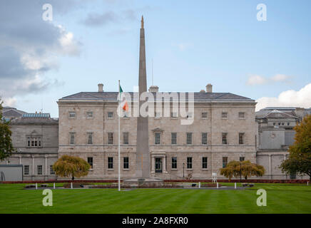 Leinster House, il parlamento irlandese a Dublino, Irlanda Foto Stock
