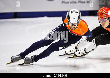 Montreal, Quebec. 08 Nov, 2019. Itzhak de Laat (NED) pattini durante l'ISU WORLD CUP II a Maurice-Richard Arena di Montreal, in Quebec. David Kirouac/CSM/Alamy Live News Foto Stock