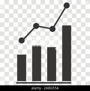 icona analisi su trasparente. segno analisi. stile piatto. simbolo analisi grafico a barre. Illustrazione Vettoriale