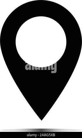 Mappa icona localizzazione su sfondo bianco. mail segno. tipo piatto. pin icona icona per il vostro web site design, logo, app, UI. punto sulla mappa con il simbolo di ombra. Illustrazione Vettoriale