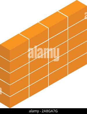 Muro di mattoni icona su sfondo bianco in stile appartamento. Mattoni da costruzione icona per il vostro web site design, logo, app, UI. mattoni e un muro di mattoni. Illustrazione Vettoriale