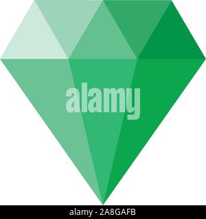 Icona a forma di diamante su sfondo bianco in stile appartamento. icona a forma di diamante per il vostro web site design, logo, app, UI. diamante verde segno. Illustrazione Vettoriale