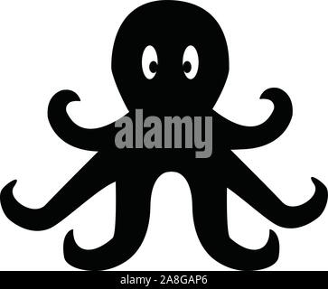 Icona di polpo su sfondo bianco in stile appartamento. il polpo icona per il vostro web site design, logo, app, UI. octopus simbolo. Illustrazione Vettoriale