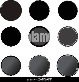 Impostare nero prezzo tag su sfondo bianco nero adesivo starburst, etichette e sunburst. tipo piatto. sunburst distintivi segno per il vostro web site design, lo Illustrazione Vettoriale