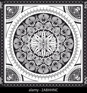 Geometrica pattern senza giunture, sfondo mandala, etnica, tradizionale, folk, stampa ornamentali. - Vettore Illustrazione Vettoriale