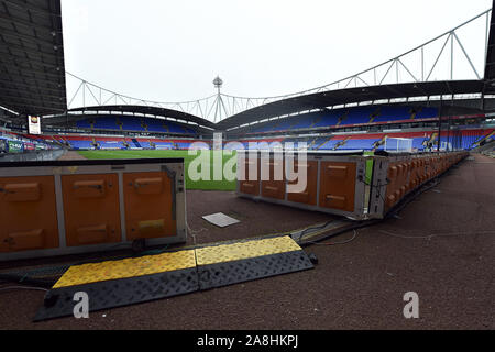 Bolton, Regno Unito. 09Nov, 2019. BOLTON INGHILTERRA - Novembre 9th vista generale della Macron Stadium prima della FA Cup match tra Bolton Wanderers e la Plymouth Argyle al Reebok Stadium, Bolton sabato 9 novembre 2019. (Credit: Eddie Garvey | MI News) La fotografia può essere utilizzata solo per il giornale e/o rivista scopi editoriali, è richiesta una licenza per uso commerciale Credito: MI News & Sport /Alamy Live News Foto Stock