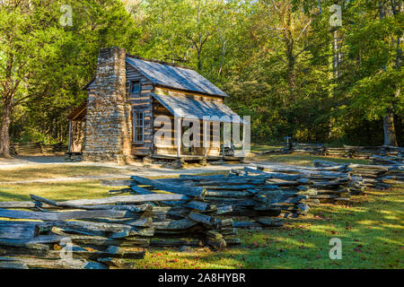 John Oliver posto in Cades Cove nel Parco Nazionale di Great Smoky Mountains nel Tennessee negli Stati Uniti Foto Stock