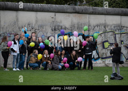 Il muro di Berlino tra Oriente e Occidente Foto Stock