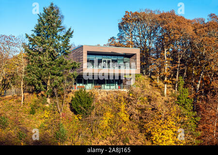 Pitlochry Dam Visitor Center a Loch Faskally a Pitlochry Perth and Kinross Scotland Regno Unito Foto Stock