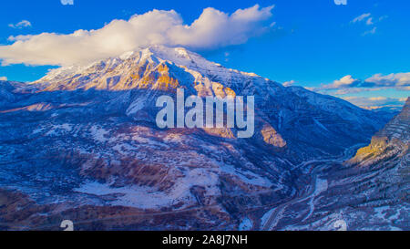 Mt. Timpanogogs al tramonto, UNita National Forest, Utah ,vicino Provo, Montagne Wasatch Foto Stock
