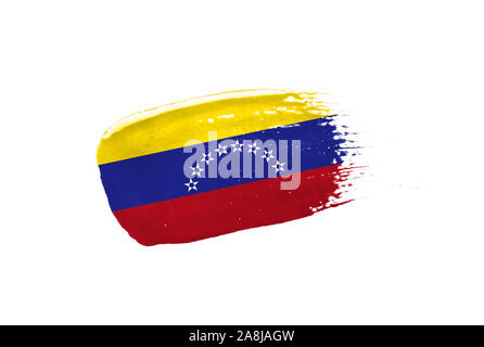 Dipinta a pennello Venezuela bandiera. Mano stile disegnato Foto Stock