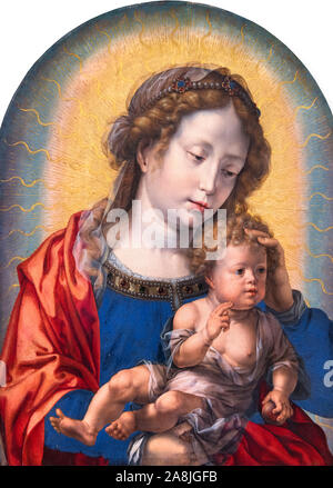 Madonna e Bambino di Jan Gossart (Jan Gossaert: 1478-1532), olio su pannello, 1520 Foto Stock