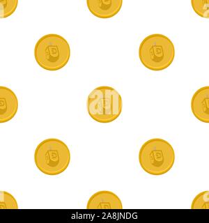 Illustrazione sul tema grande disegno colorato Hanukkah, insieme senza soluzione di continuità dreidel. Seamless disegno costituito da collezione dreidel, accessorio Hanukka vacanze Illustrazione Vettoriale