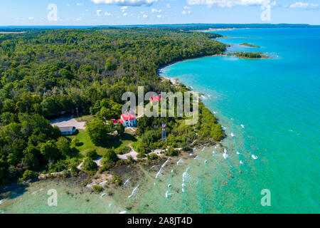 Grand Traverse luce è un faro negli Stati Uniti Stato del Michigan, situato sulla punta della penisola di Leelanau, che separa il lago Michigan e Gr Foto Stock