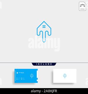 Lettera T Home Logo vettore del modello di progettazione Illustrazione Vettoriale