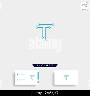 Lettera T Logo Wifi Tech Design Vettoriali Illustrazione Vettoriale