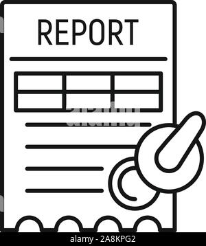Imposta icona report. Delineare relazione Imposta icona vettoriali per il web design isolato su sfondo bianco Illustrazione Vettoriale