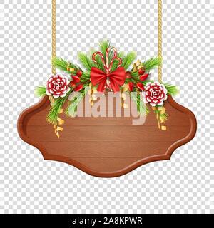 Tavola in legno di Natale Illustrazione Vettoriale