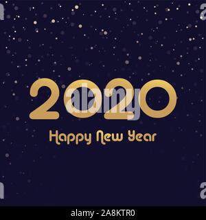 Felice Anno Nuovo 2020, 2020 voti, Felice Anno Nuovo 2020, celebrando 2020, calendario, illustrazione vettoriale Illustrazione Vettoriale