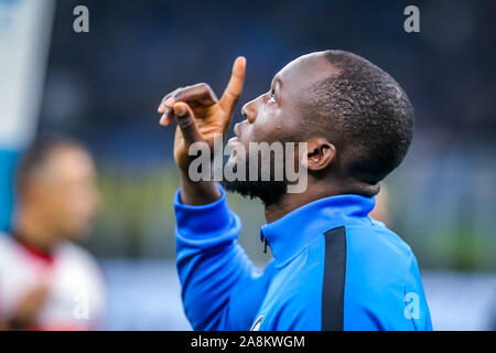 Romelu lukaku ,fc internazionale) durante Inter vs Hellas Verona, Milano, Italia, 09 Nov 2019, Calcio Calcio italiano di Serie A del campionato Gli uomini Foto Stock